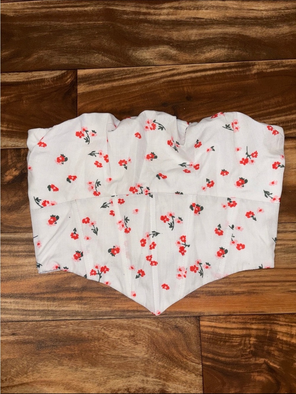 Princess Polly White Strapless Floral Bustier